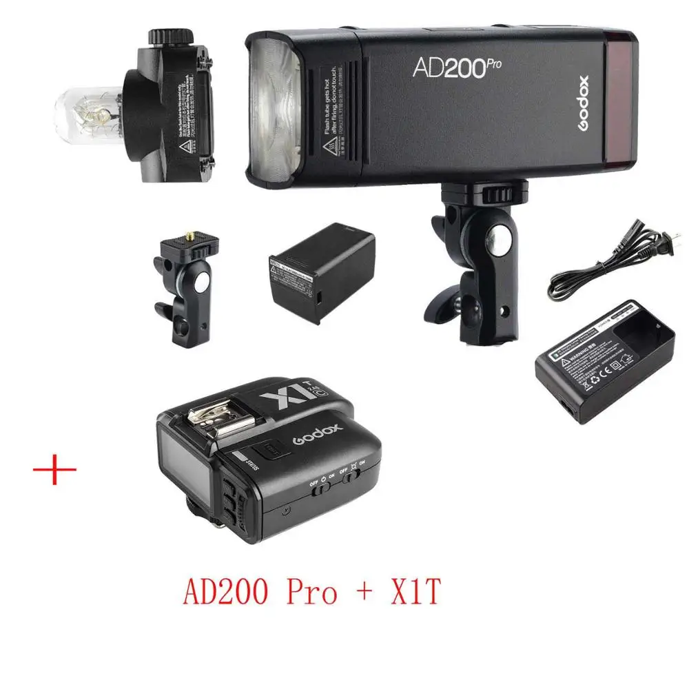 withx1t Godox AD200 Pro AD200Pro 200Ws 2,4G Вспышка стробоскоп 2900mAh батарея голая лампа Speedlite френель головка для DSLR вспышка для фотоаппарата - Цвет: withx1t