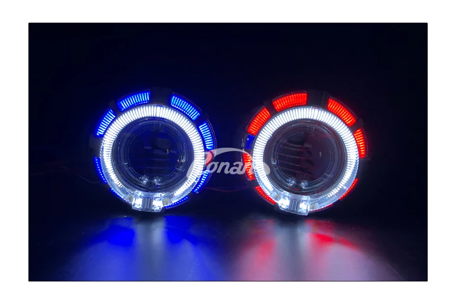 RONAN 2,0 дюймов мотоцикл би ксенон HID объектив проектора с двойным светодиодный провод ангельские глазки для H4 H7 фара модифицированного использования ксенон H1