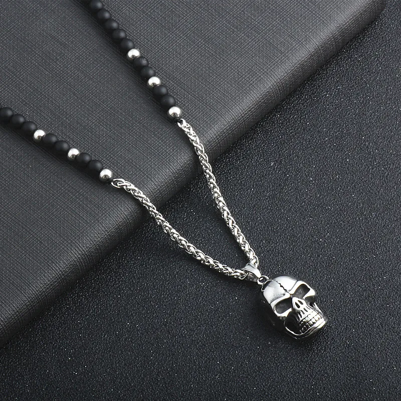 Again Jewel Fashion 2019 New Men Pendant Necklace Vintage Design SKull Lion Natural Stone Beaded Yoga Jewelry Gift | Украшения и