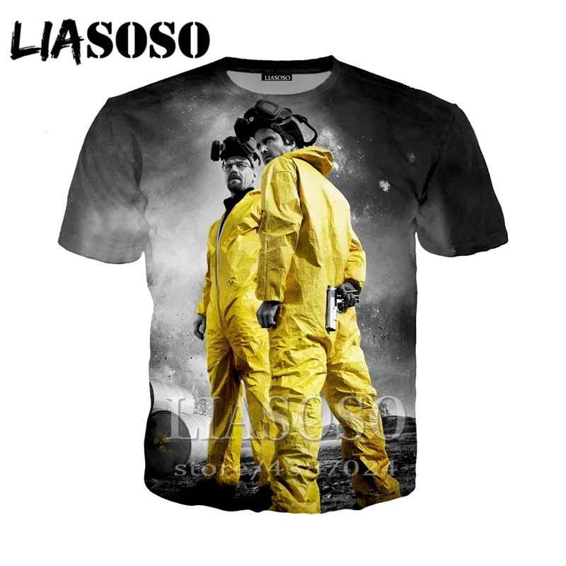 LIASOSO аниме 3d принт футболка для мужчин и женщин модная Breaking Bad hombre Harajuku 2018 Забавные