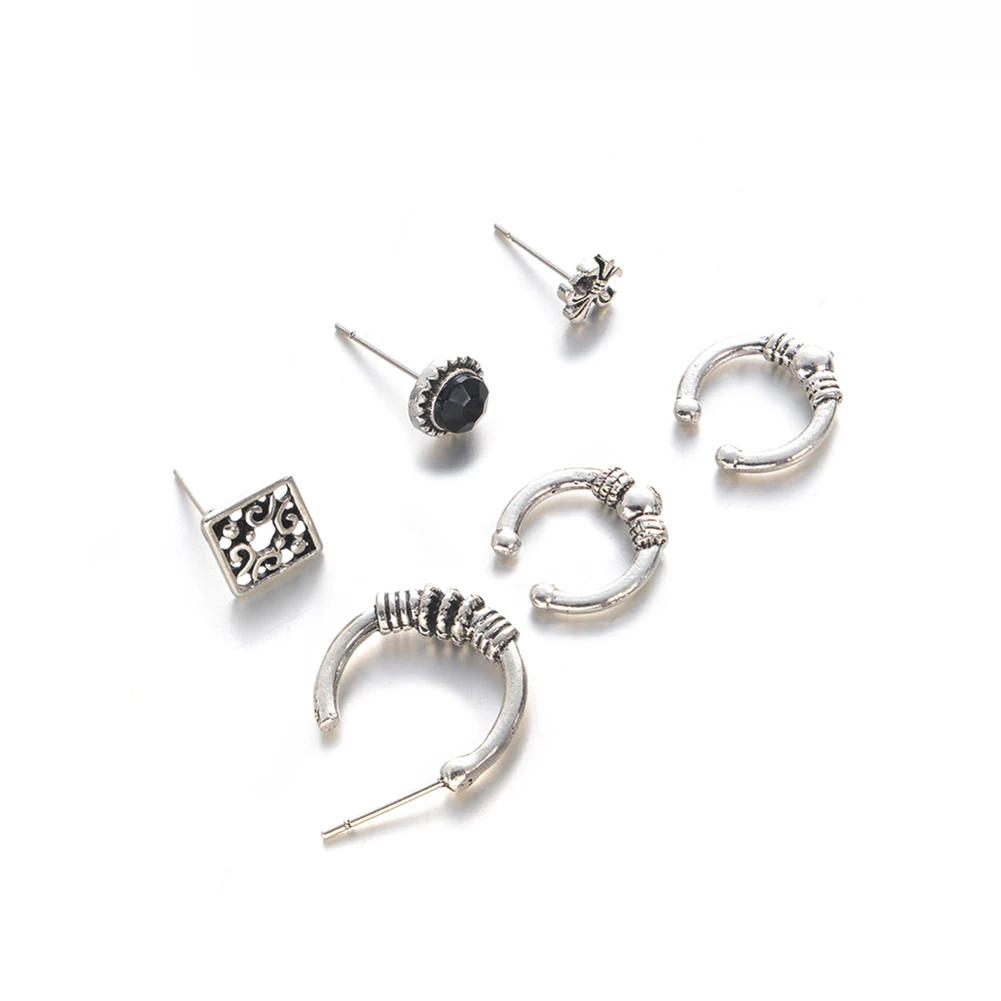6Pcs/Set Boho Antique Ear Clip Stud Earrings Women Party Jewelry Christmas Gift | Украшения и аксессуары
