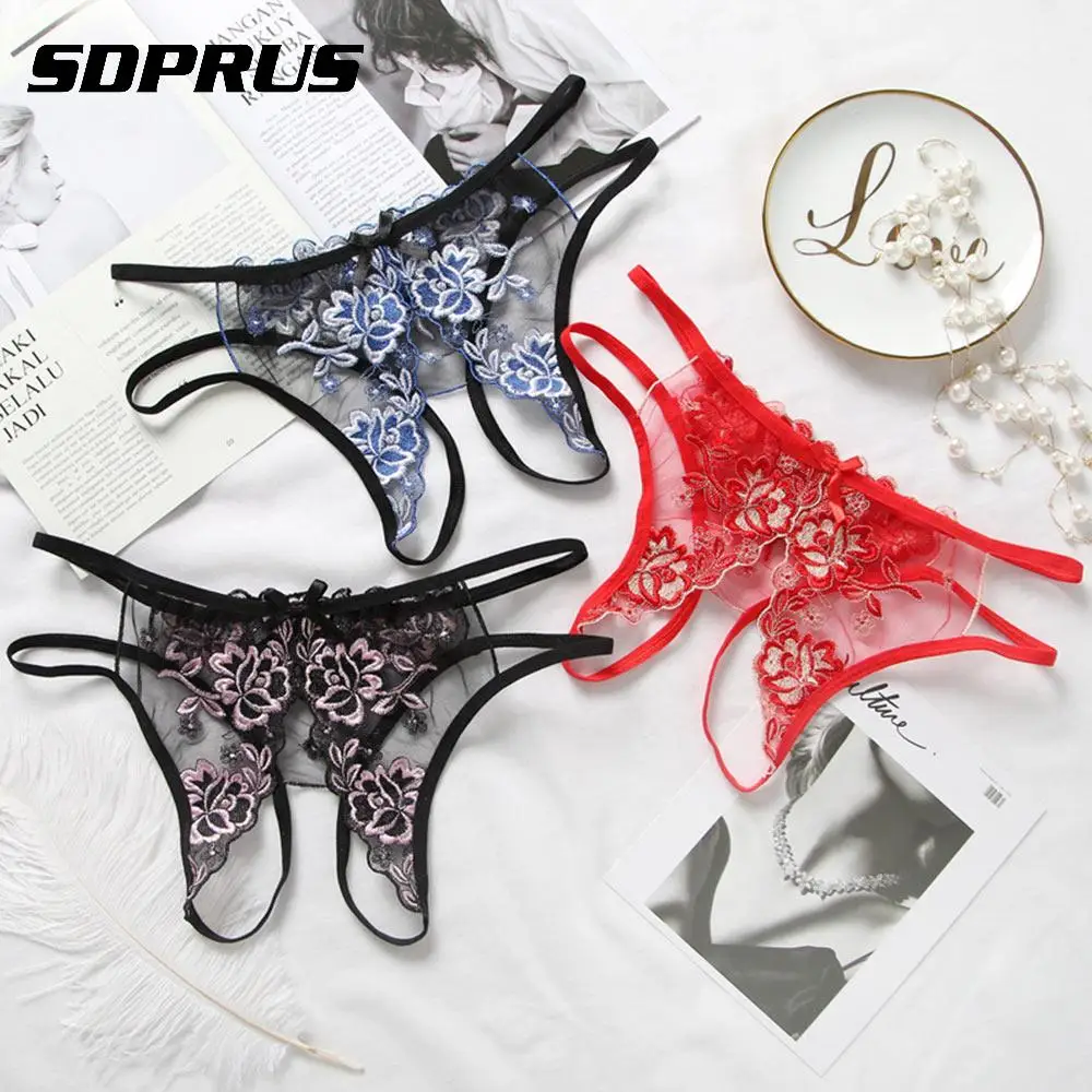 Женские трусики с цветочной вышивкой прозрачные без косточек сексуальное нижнее