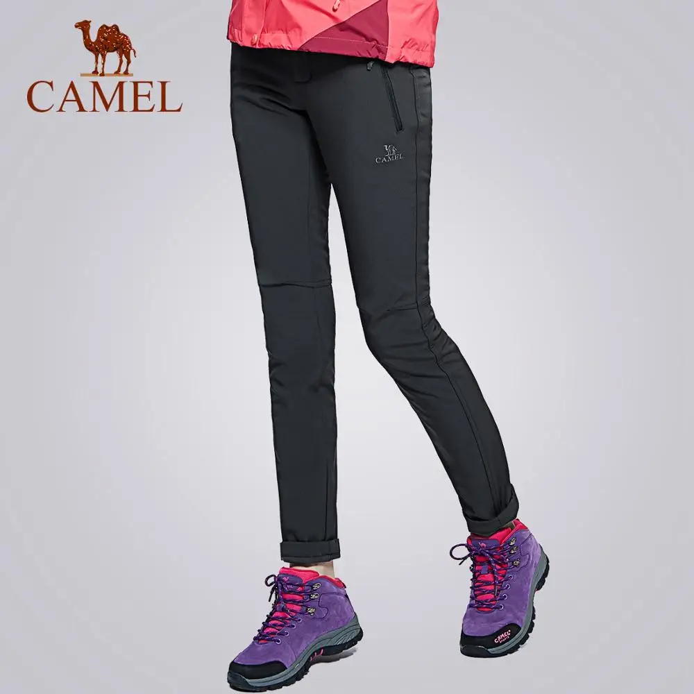 CAMEL, женские походные брюки, для улицы, софтшелл, брюки, осень, зима, ветронепроницаемые, водонепроницаемые, спортивные, для альпинизма, треккинга, брюки - Цвет: Gray