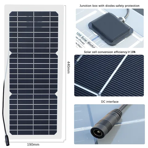XINPUGUANG 12v 10w гибкая монокристаллическая солнечная панель ячейки DCphotovoltaic модуль солнечной энергии 12 вольт 10 ватт DIY батарея телефон адаптер солнечная панель солнечный элемент 10 w Solar Panel Solar Cell
