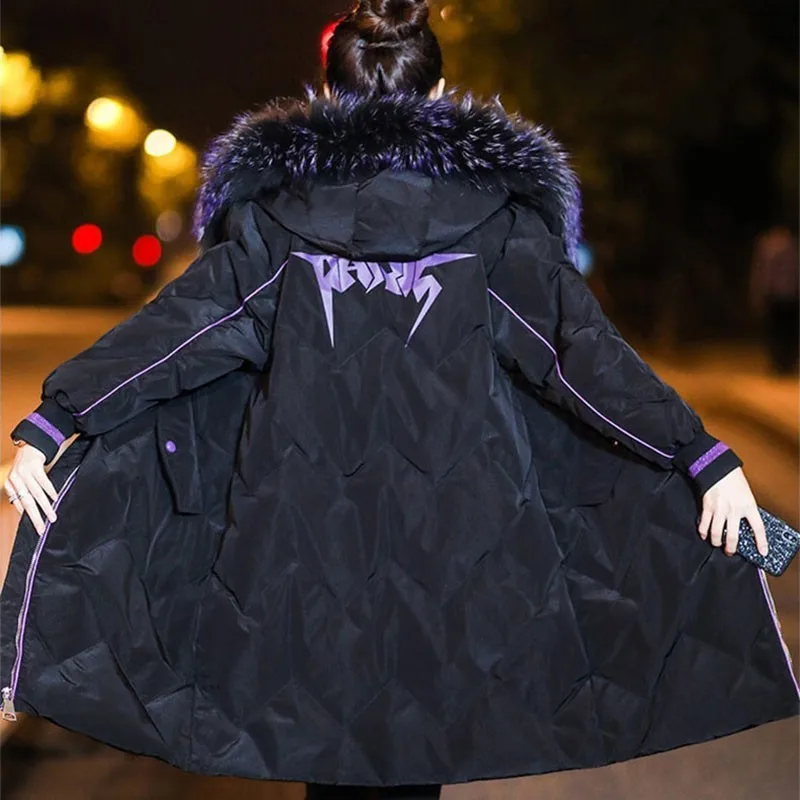 2019 Большие размеры 3XL зимние женские пальто парка с воротником из искусственного