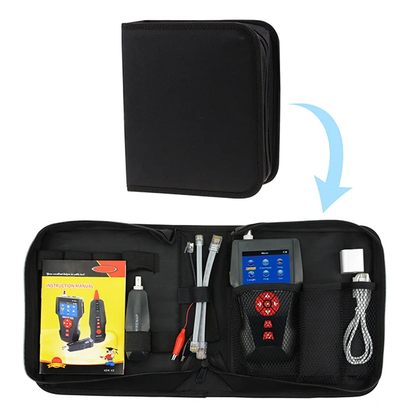 Handheld Network Cable Tester Digital Length RJ45 RJ11 BNC Coax Telephone FREE TF Card Error Detector PING POE Function | Инструменты