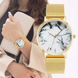 Модные креативные мраморные женские наручные часы из розового золота Новые ЖЕНСКИЕ НАРЯДНЫЕ часы Роскошные женские кварцевые часы подарки Relogio Feminin