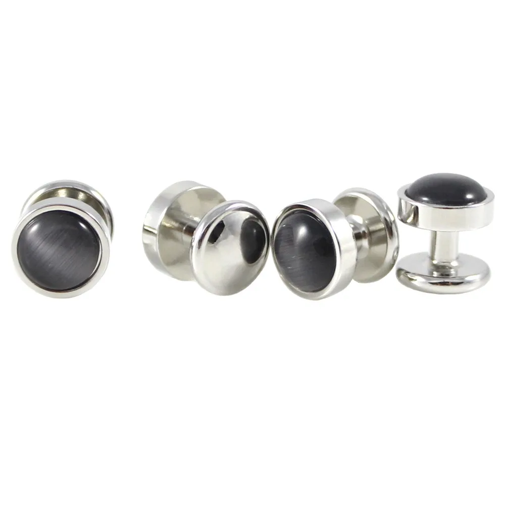 Мужские круглые запонки и для рубашек с древесным углем арка кошачий глаз наборы