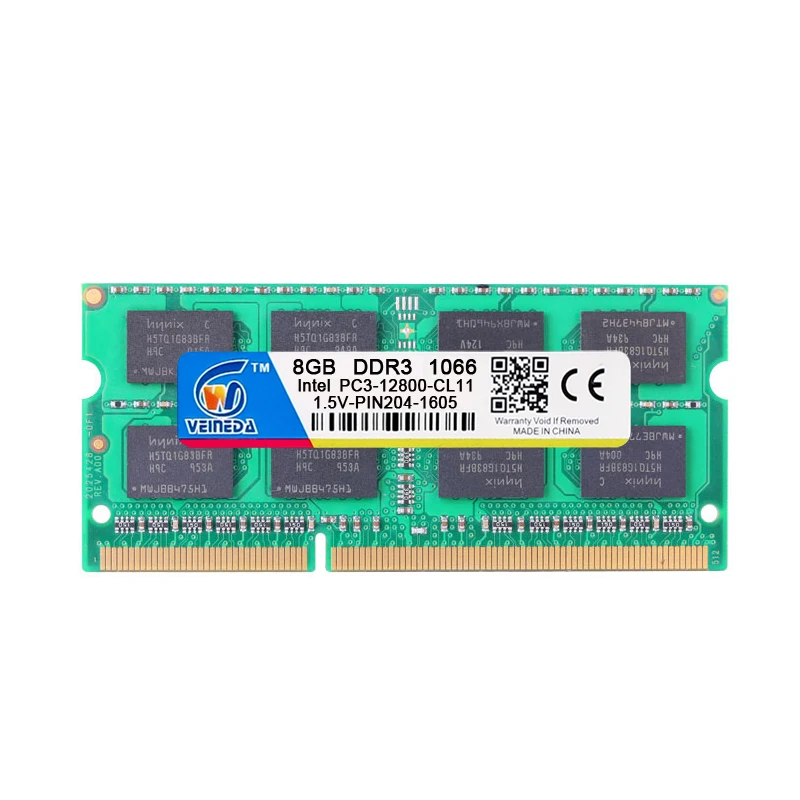 Оперативная память VEINEDA DDR3 8 ГБ 1333 МГц совместимая с Intel AMD Sodimm 1066 1600 ddr3 pc3-12800 204pin |