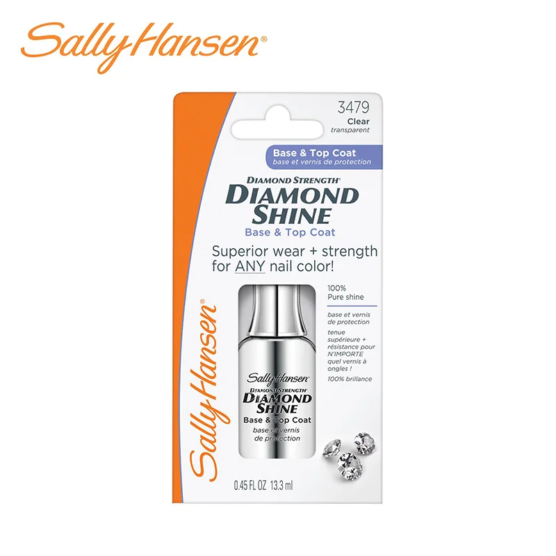 Верхнее покрытие для ногтей Diamond Shine Base & Top Coat от бренда Sally Hansen. 100% чистый блеск