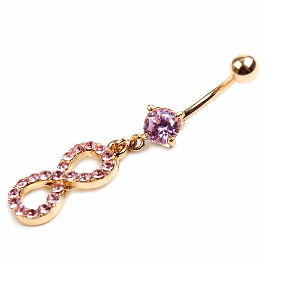 Кольца пупка восемь фигура кулон пирсинг инкрустированные стразами| |