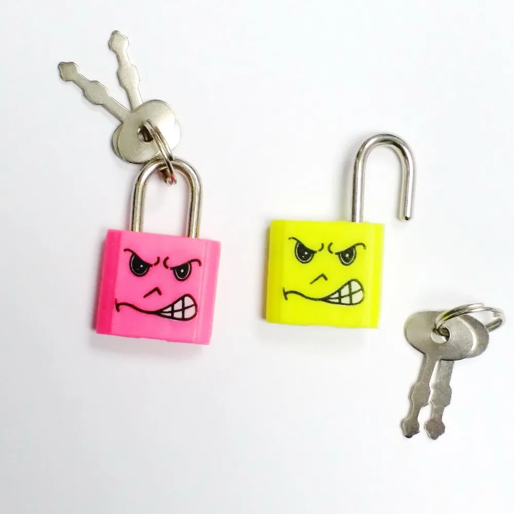 100 pcs smile phiz square Padlock with Key E398-2 Girl Kids Vintage School Bag Pinata Party Favors Gift Novelty Birthday Prize | Дом и сад
