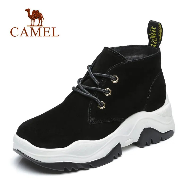 CAMEL High Thick Heel Winter Shoes Women Sneakers Fashion Casual Platform For Ladies Tennis Suede Lace Retro | Обувь