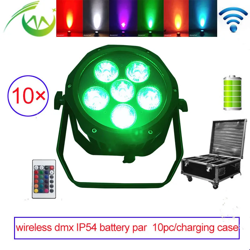 Беспроводной dmx uplight 6*18 Вт RGBWA UV Par Can с питанием от батареи светодиодный DJ Uplights IP54