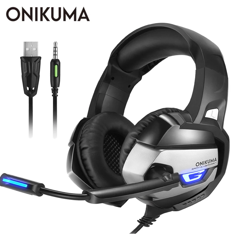 ONIKUMA K5 игровая гарнитура с микрофоном casque PC Gamer 3 5 мм стереонаушники для PS4 Геймпад