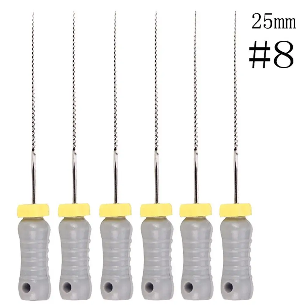 

1 Pack(6pcs)Endodontic Root Canal K Files Hand Use Dental K-File 25mm #006-080 015-040 Hand Use files Endodontic Instruments