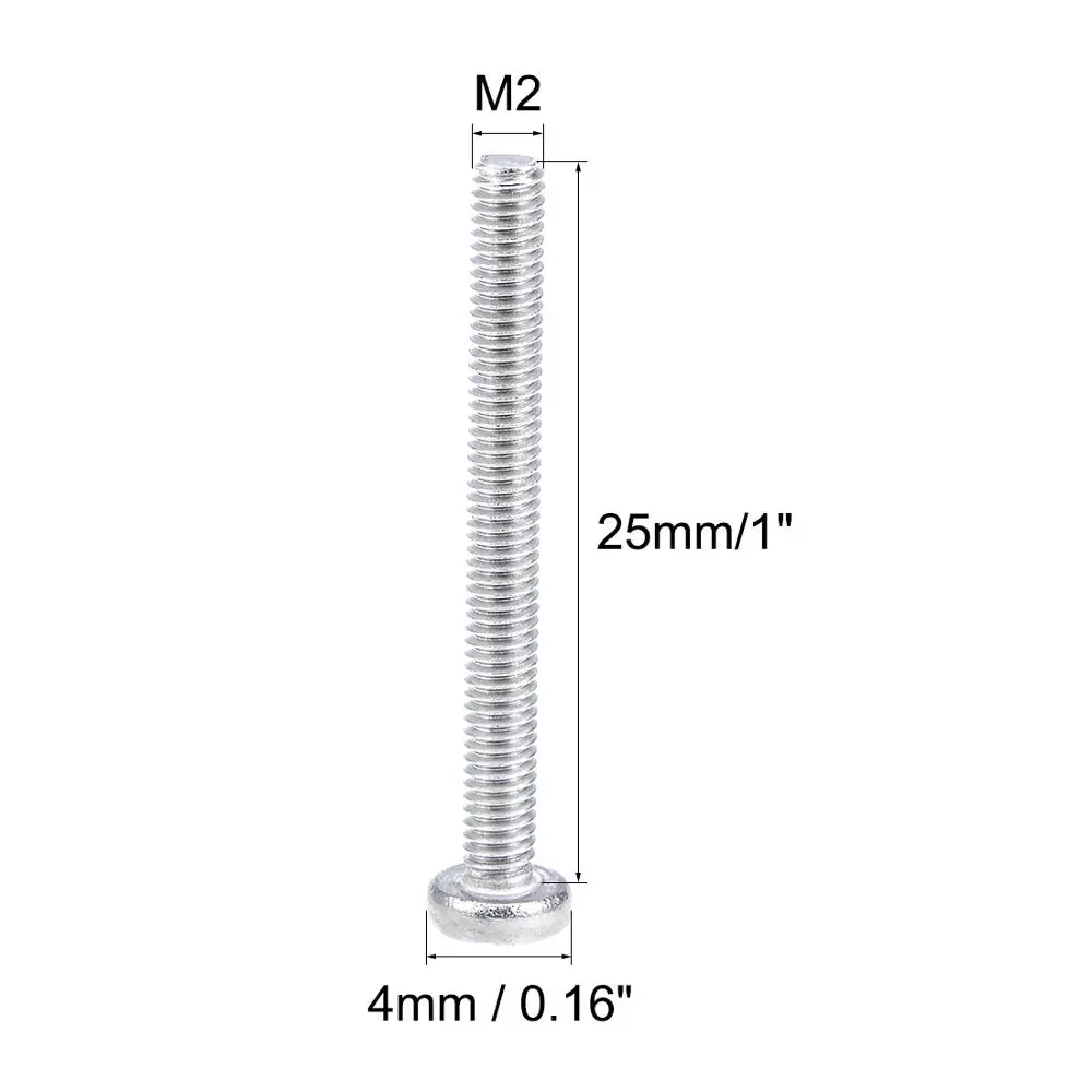 Винты для станка UXCELL болты из нержавеющей стали 304 с крестообразной головкой M2/2