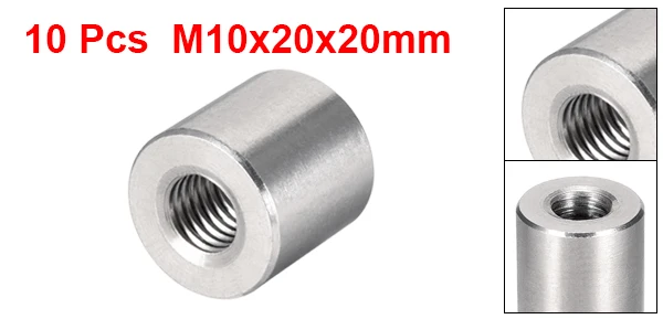 size 6 Uxcell5pcs10pcs круглый соединитель гайка M5/6/8/10/12/14/16x12/15/20/25/30 мм Высота РУКАВА стержень серьги-гвоздики гайка из нержавеющей стали 304 гайки - Цвет: size 6
