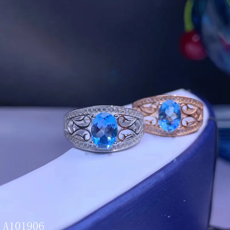 

KJJEAXCMY boutique jewelry 925 sterling silver inlaid natural topaz gemstone female ring support review new luxury