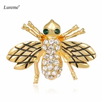 lureme gold insect bumble honey bee brooch pins collar pin lapel pin for women br000078