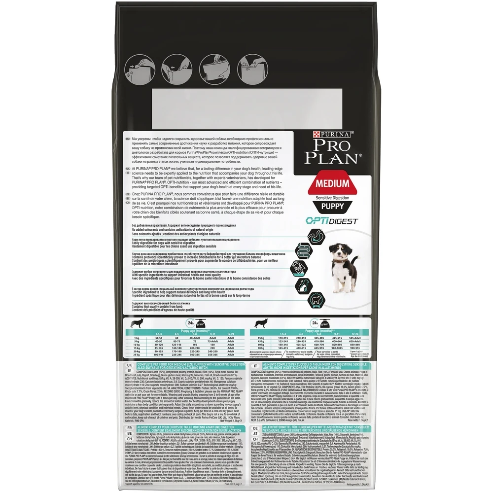 Pro Plan Medium Puppy Sensitive Digestion сухой корм для щенков средних пород с чувствительным