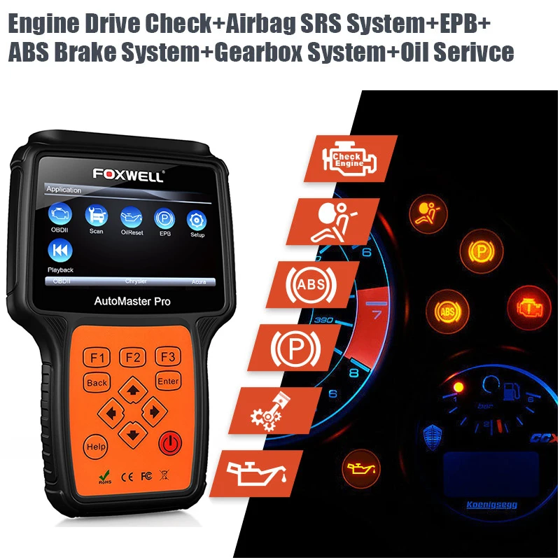 FOXWELL NT614 OBD2 автомобиля диагностический инструмент Авто сканер ABS SRS Сброс EPB