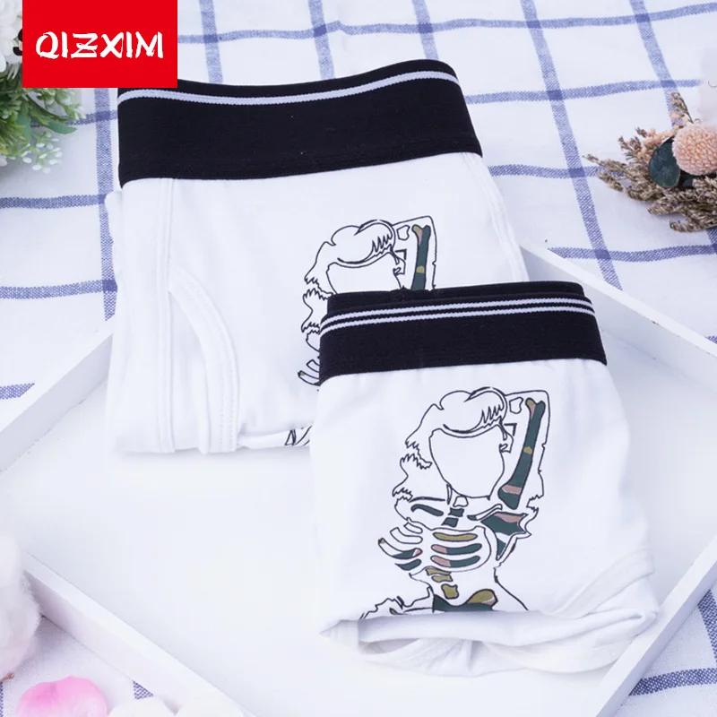 Трусы QIZXIM для влюбленных Мягкое хлопковое нижнее белье белые боксеры пар шорты