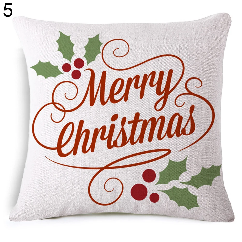 18 дюймов Merry Рождество с принтом букв Пледы Наволочки Лен|pillow case linen|pillow casethrow pillow
