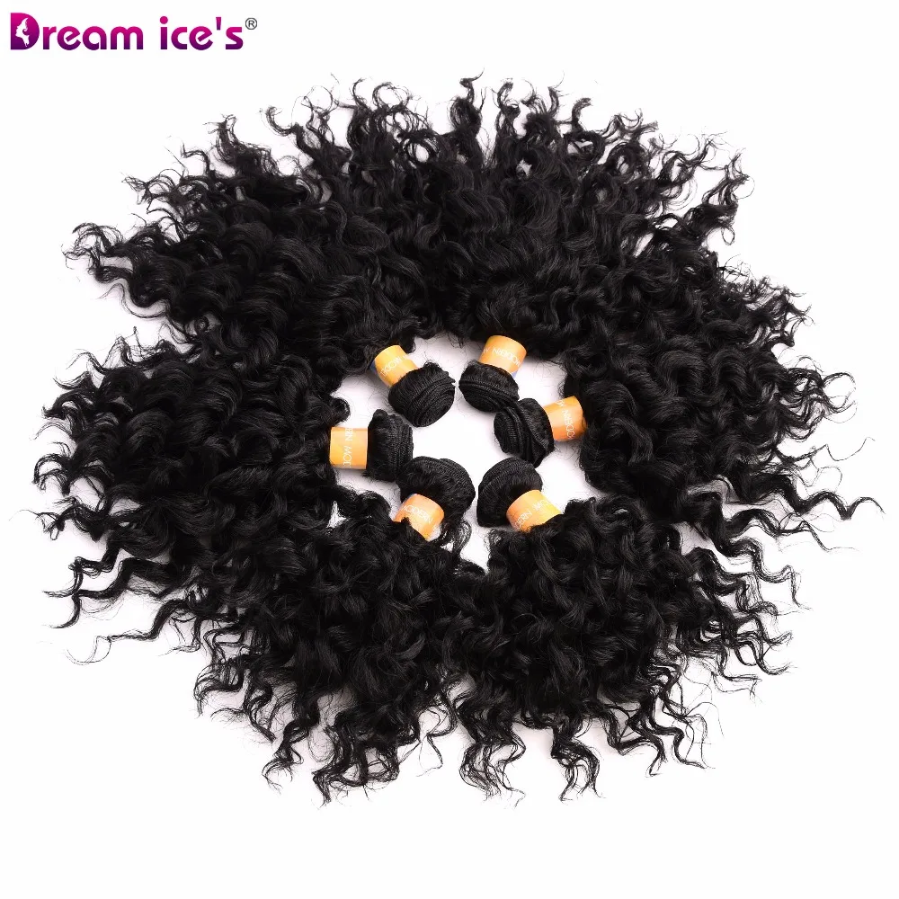 Dream ice's black bouncy пучки вьющихся волос для наращивания 6 шт./упак., одна упаковка для головы завивка искусственных волос для черных женщин