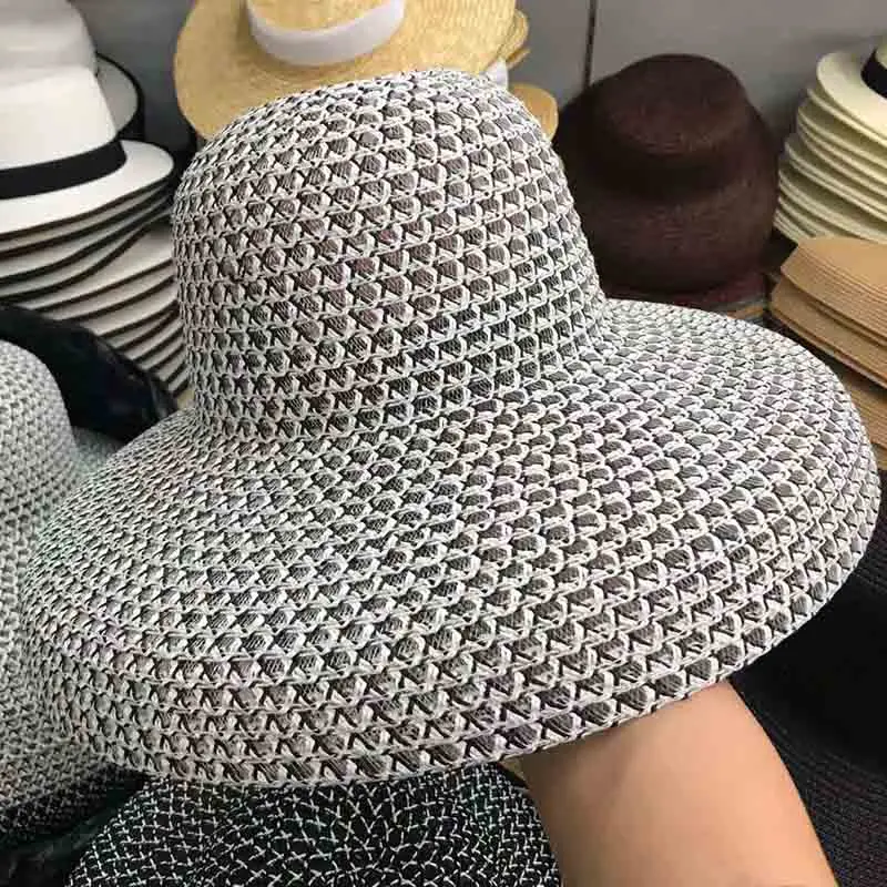 white Новинка, женская пляжная шляпа с широкими полями, соломенная шляпа с защитой от ультрафиолета UPF50, широкополая шляпа от солнца, складная летняя шляпа, Кентукки Дерби, дышащая свободно - Цвет: white