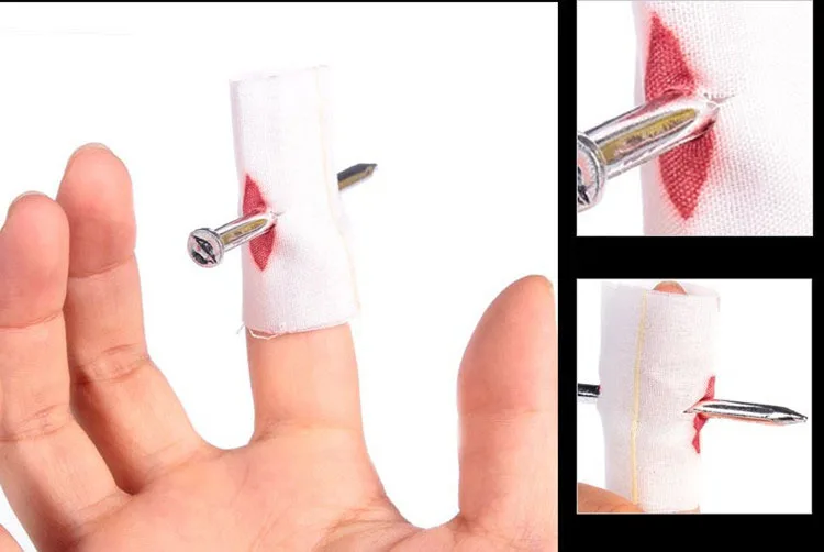 2018 Новые стильные Лидер продаж ногтей через палец Забавный кровавый Magic Trick