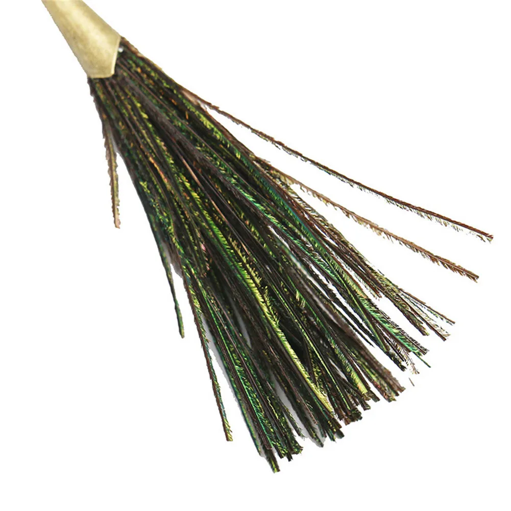 Винтажные висячие серьги Lureme с натуральными перьями павлина и кисточками для