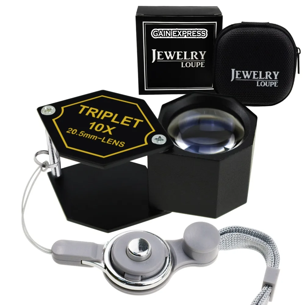 10х увеличение ювелирных изделий Лупа 20 5 мм триплетная линза ахроматическое