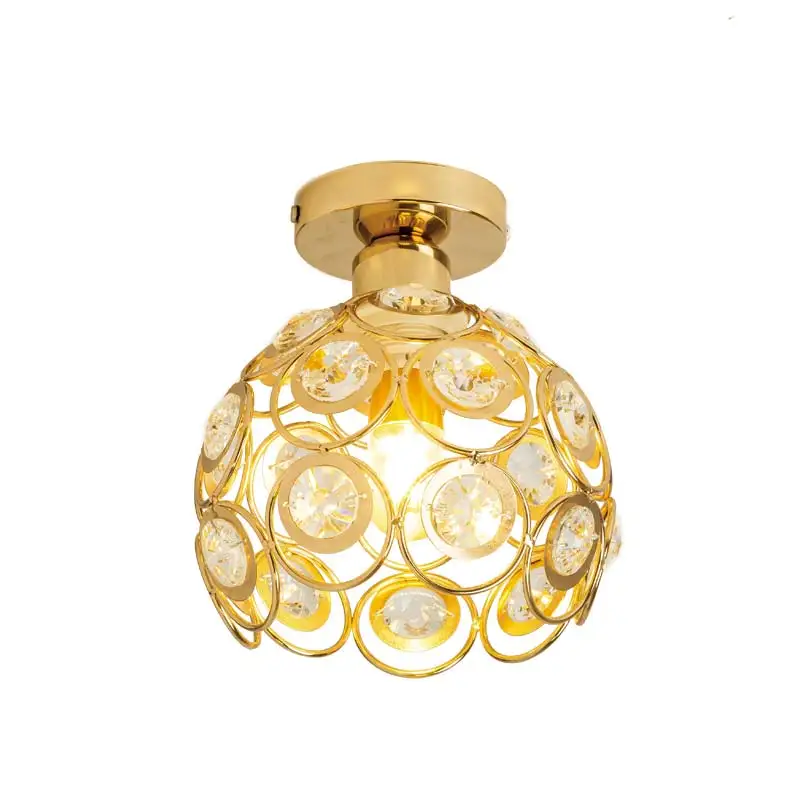 Золотистый/Белый/Черный E27 Хрустальный светодиодный потолочный светильник лампы