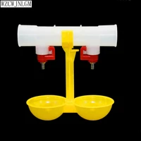 pet supplies double outlet drinking hanging cup nipple drinker poultry drinker feeding supplies 1pcs