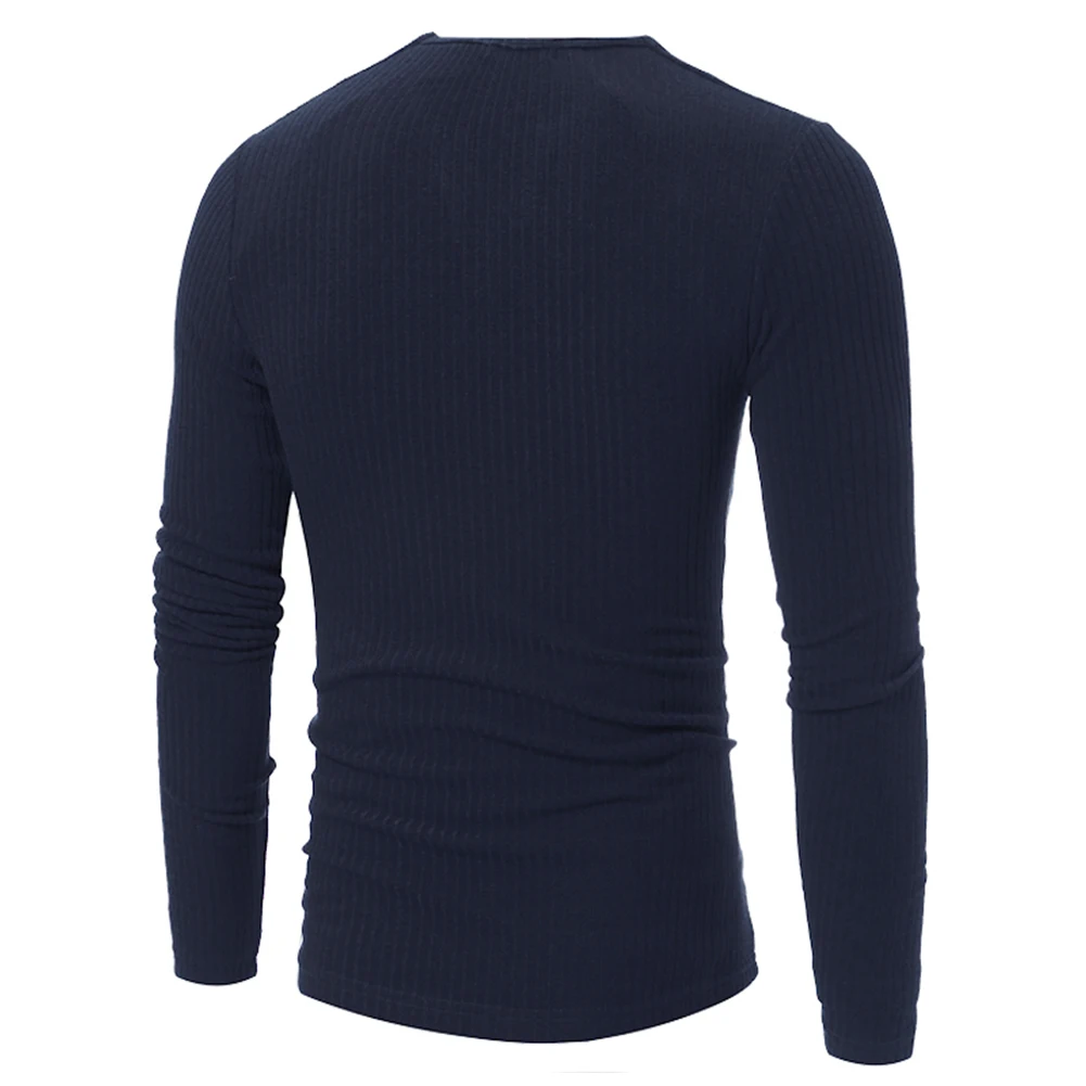 Мужские Повседневное модные теплые V Воротники эластичный Топ с длинным рукавом