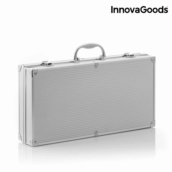 Innovagoods Maletin Aluminio de utensilios para barbacoas profesial 11 пьезas acero inoxidable| |