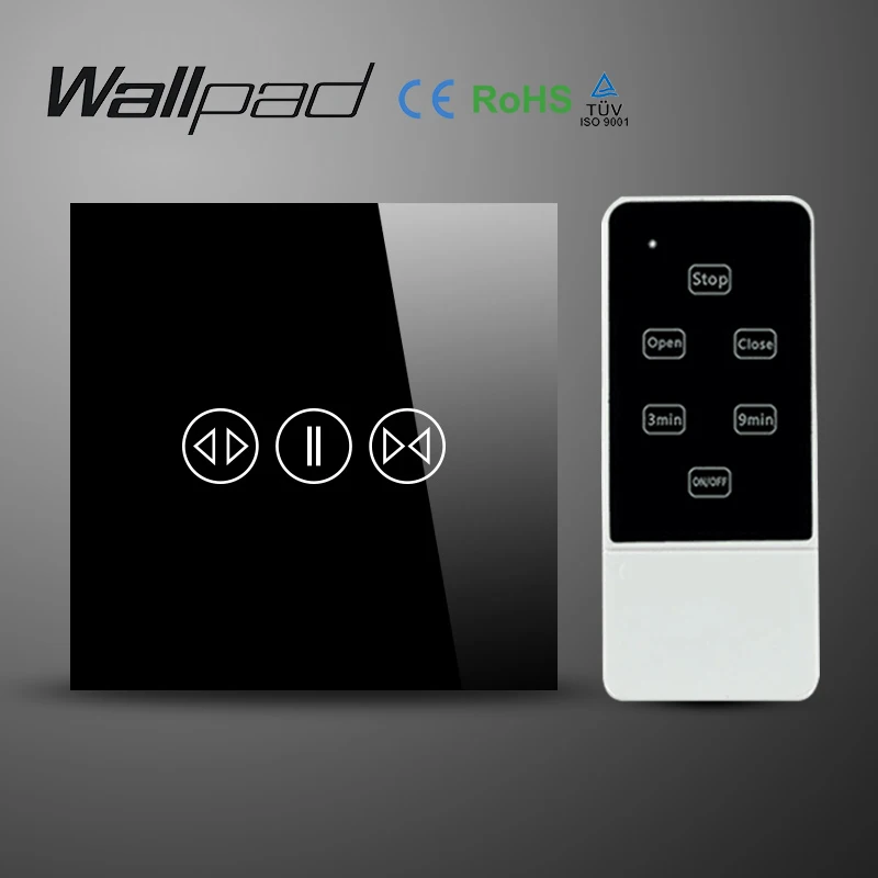 Wallpad роскошная черная панель с оцинкованной панелью Великобритания ЕС тип 50 Гц ~ 60