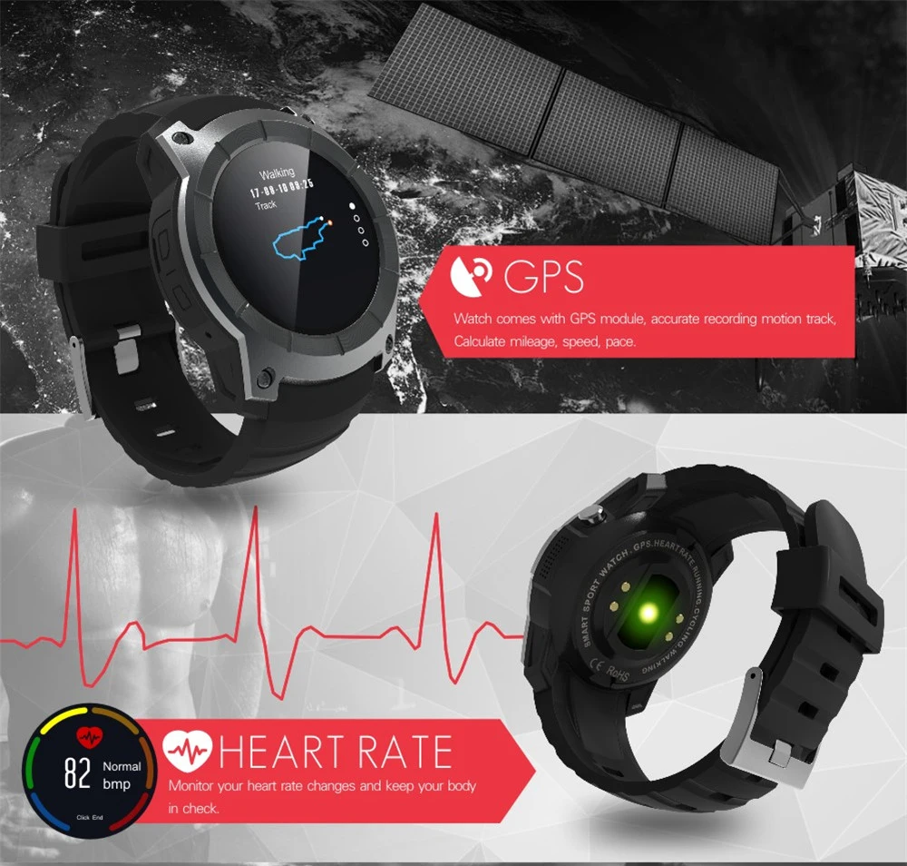 Умные часы для мужчин и женщин GPS GSM GPRS Bluetooth пульсометр фитнес-трекер 2G sim-карта