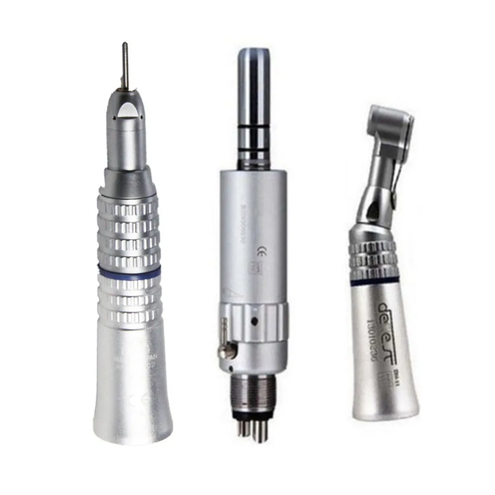 AGD 1SET Dental Handpiece Low Slow Speed Straight Contra+Angle E-Type Air Motor Kit |