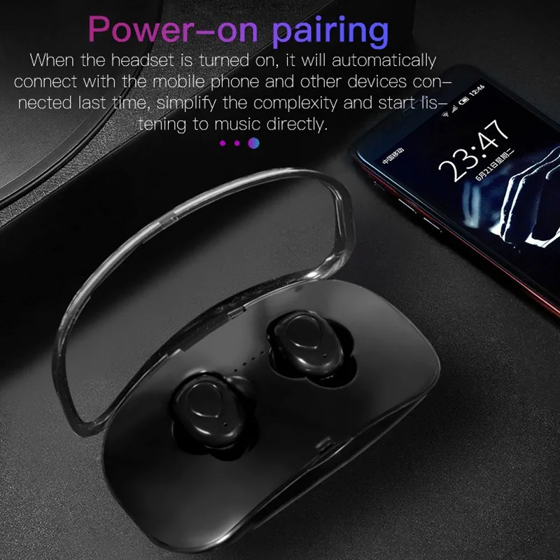 TWS Bluetooth 5 0 Беспроводные наушники Handsfree спортивные для мобильного телефона с