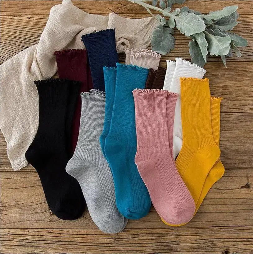 2018 New Sock Hemming Heap Socks Cotton Candy Color Casual Women 10 Colors Sweat-Absorbent Deodorant Breathable | Женская одежда