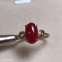 kjjeaxcmy boutique jewelry 925 sterling silver inlaid natural red coral gemstone female ring support test