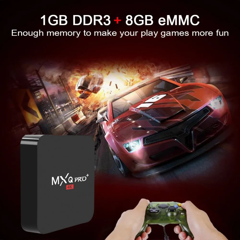 MXQ PRO плюс 4 К tv box 2 ГБ Оперативная память 16 Встроенная H.265 Amlogic S905W Android 7 1 Smart HDMI WI-FI 5 0