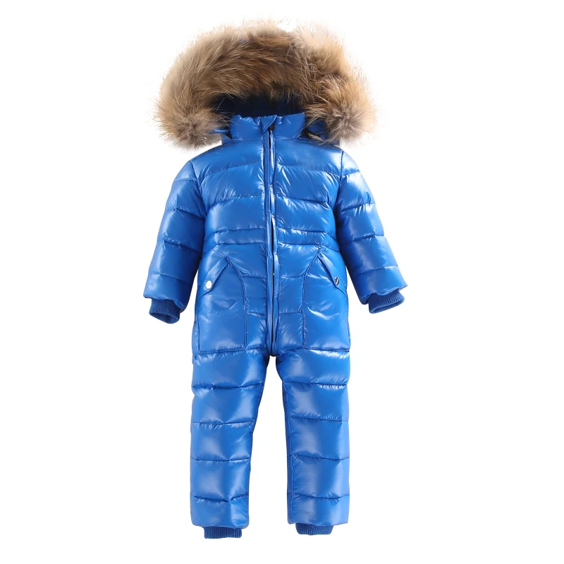 -30 Winter Snowsuit Baby 80% duck Down Romper Outdoor Infant Overcoat Clothes Girls Overall for Boys Kids Jumpsuit 2~5Y