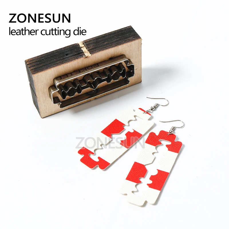 ZONESUN кожаные серьги в форме лезвия для резки бумаги инструмент высечки DIY