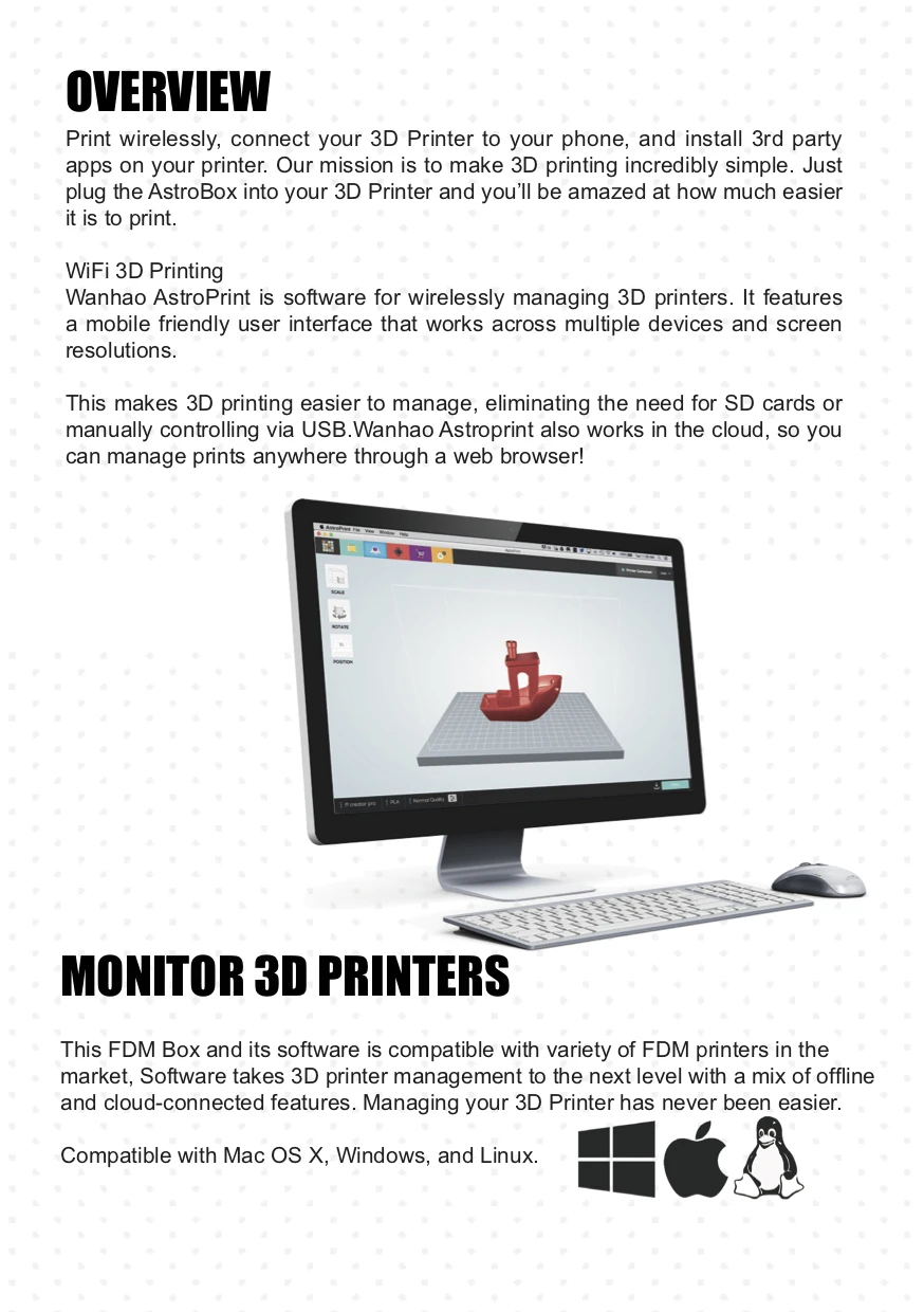 Wanhao Astroprint Box REV1.0 astrobox touch wifi