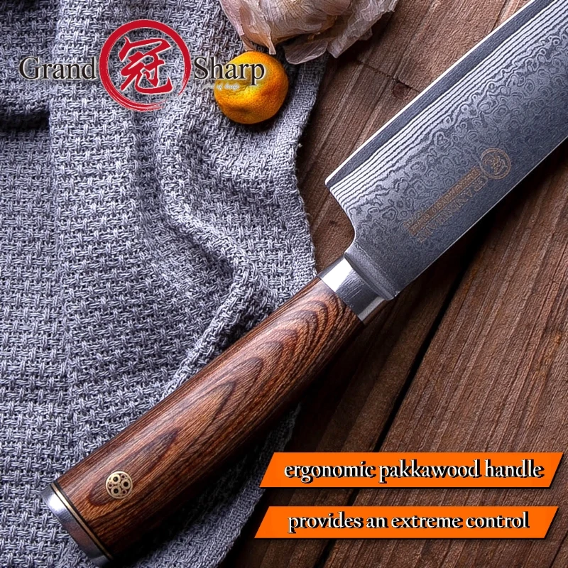 4 шт. набор ножей из дамасской стали vg10 японский шеф повар Santoku Nakiri утилита Damascus