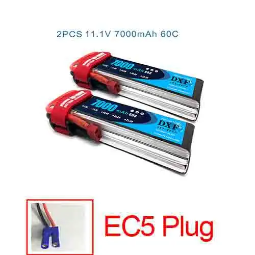 3S7000Softcase-EC5 2 шт. DXF lipo Батарея 3S 11,1 V 3500 мА/ч, 4200 мА/ч, 7000 мА/ч, 8000 мА/ч, 60C 120C 240C для 1/10 1/8 RC автомобиль грузовик FPV, вертолет-Дрон - Цвет: 3S7000Softcase-EC5