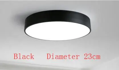 Black Dia23cm 12w Круглый светодиодный потолочный светильник, современная столовая, кухня, деревянная+ металлическая подвеска, подвесной светильник, потолочный светильник, домашнее освещение, светильники - Цвет корпуса: Black Dia23cm 12w
